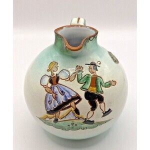 VINTAGE Maser Keramik Pottery Austrian Jug Dancing Man and Woman